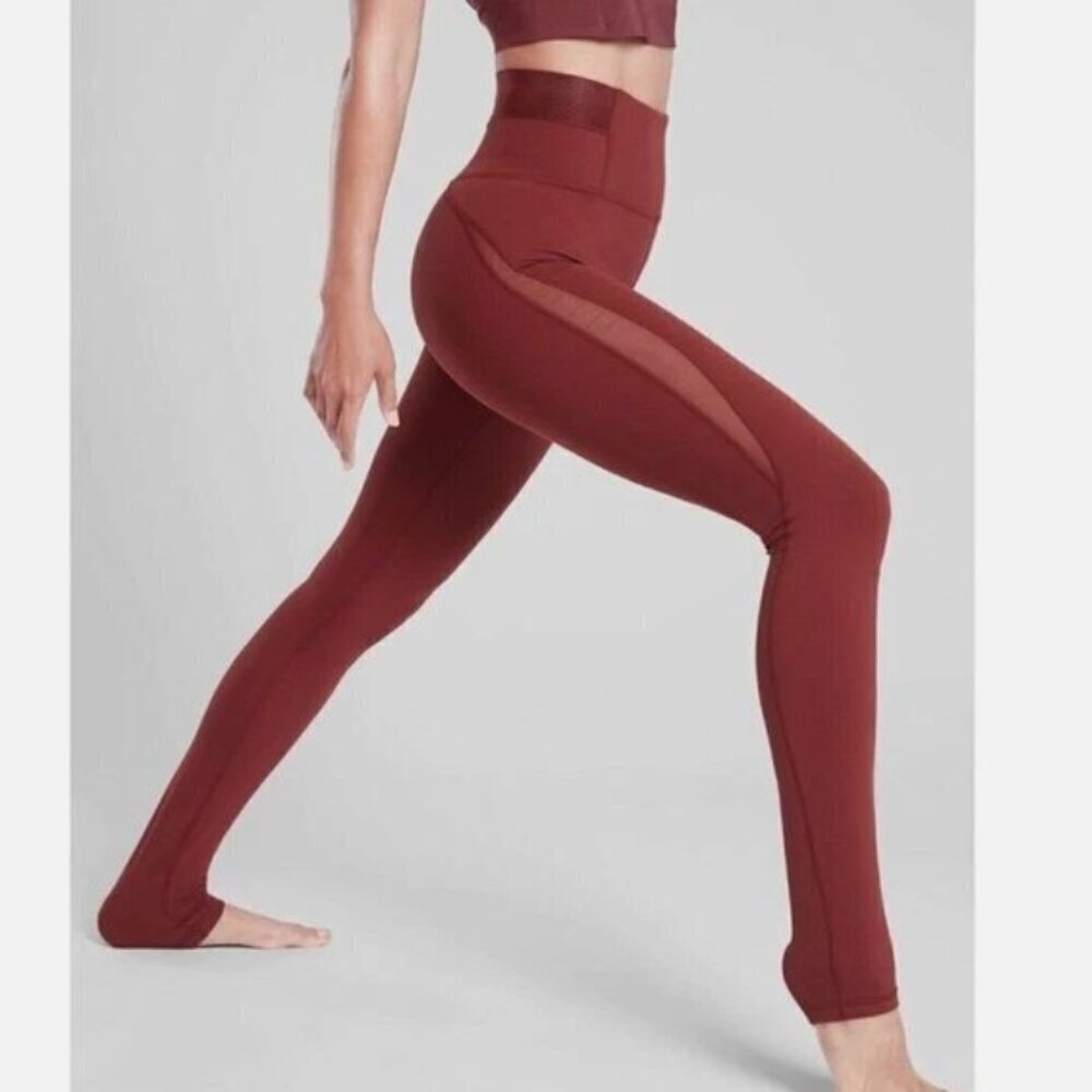 Athleta Aura Heel Tight Maple Red High Waisted Pants Powervita Women's XS